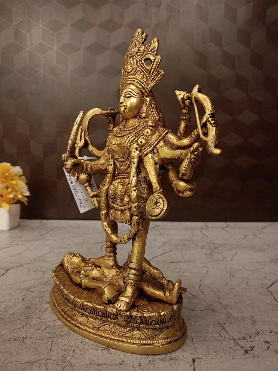 Buy Premium Brass Kali Amman Idol 11″– Divine Power & Protection Antique Showroom Trichy - Image 4