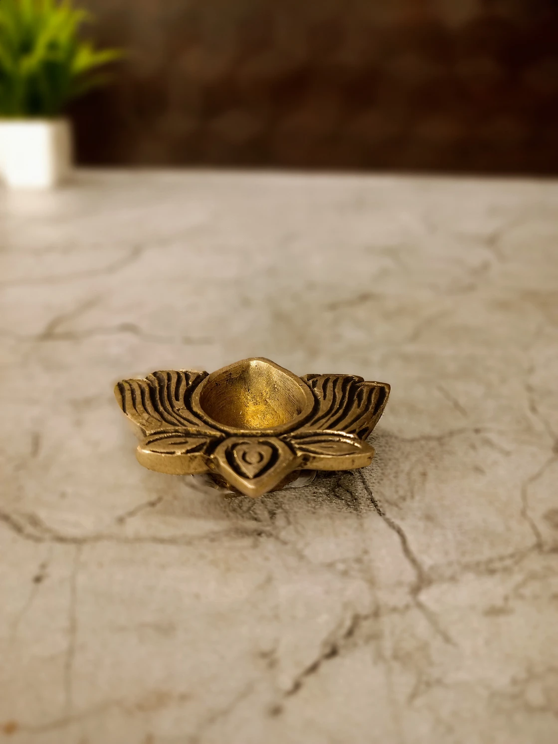 Buy Brass Lotus Diya – Premium Handcrafted Brass Oil Lamp for Pooja, Festivals & Gifting Antique Showroom Trichy
