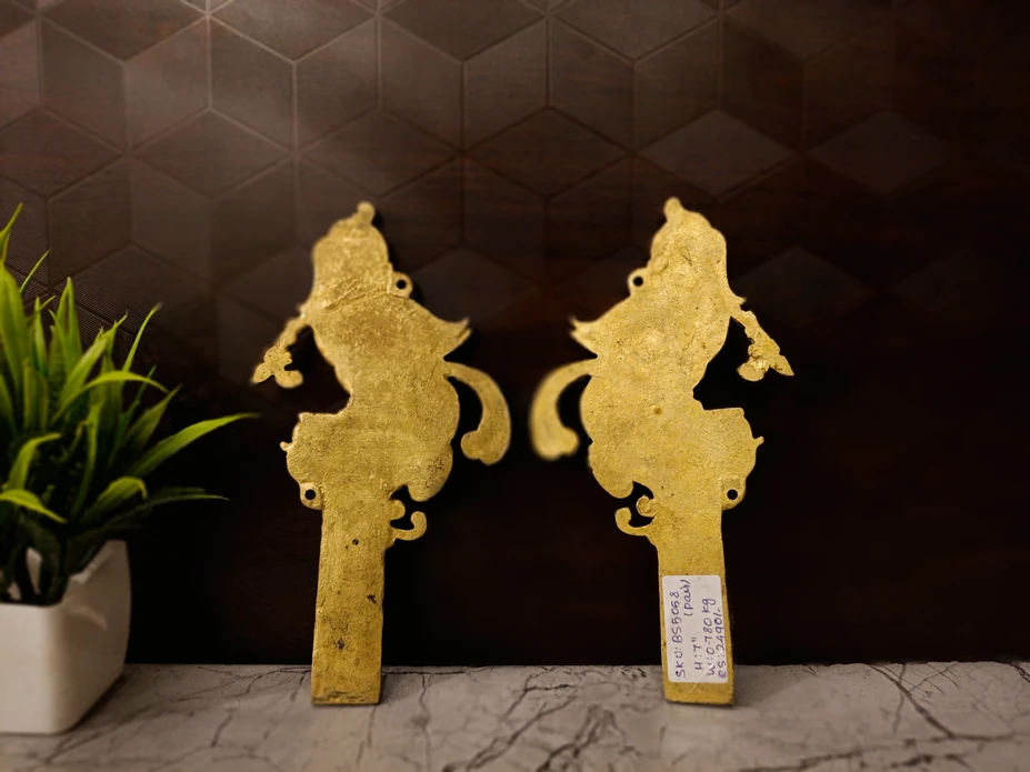 Buy Premium Brass Annam Design Door Wall Mount – Elegant Decorative Hanger for Home Decor Antique Showroom Trichy - Image 2