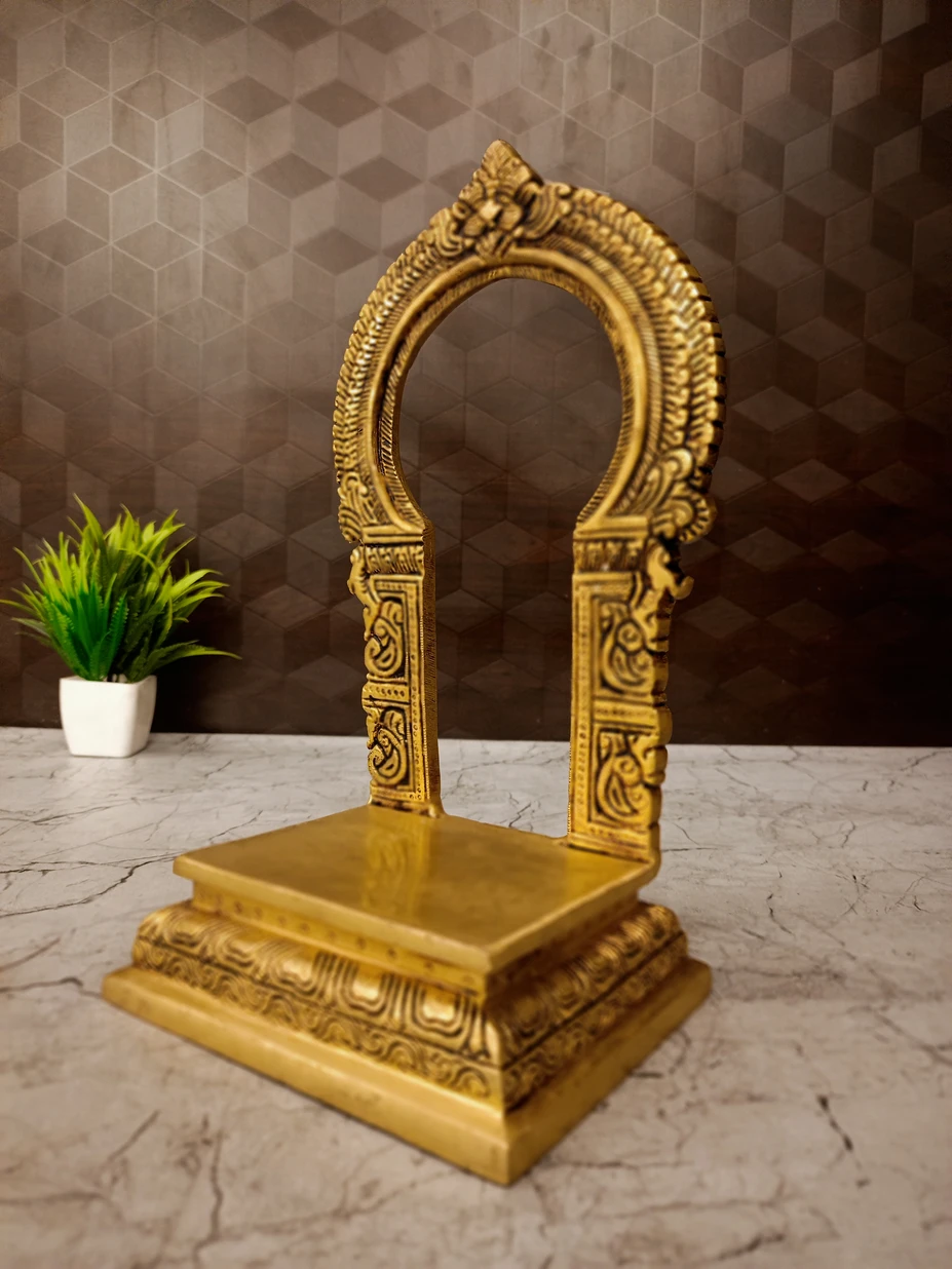 Buy Premium Brass Thiruvachi | Traditional Prabhavali Arch for Divine Idols Antique Showroom Trichy - Image 3